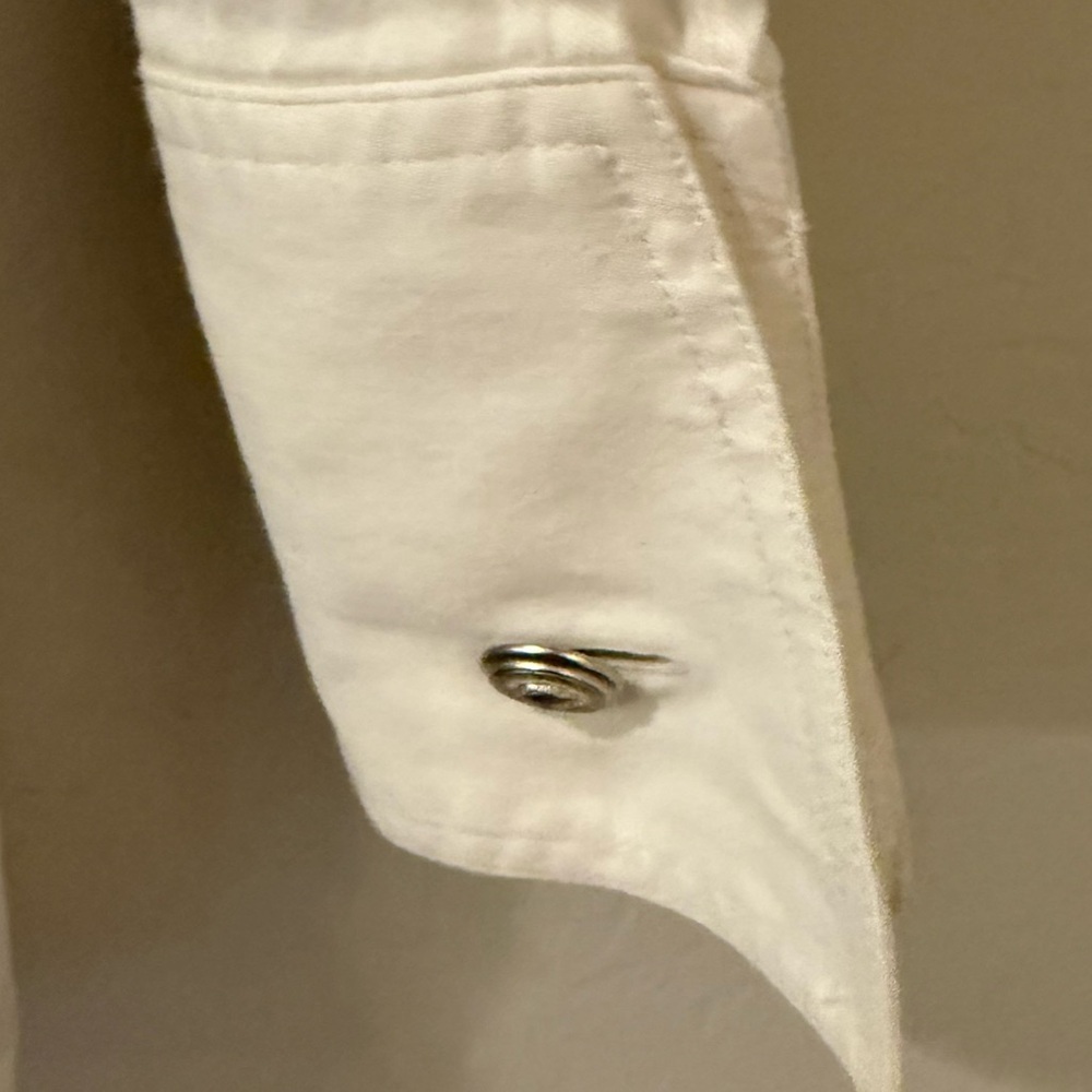 VINTAGE GIANNI VERSACE White Wingtip French Cuff Tuxedo Shirt Medium - Picture 5 of 7